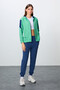 Water Green-Navy Blue Cotton Thick Hooded Oversized Women's Tracksuit Set - 95343 - 5