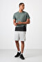 Khaki Breathable Textured Slim Flexible Standard Fit Men's Performance T-Shirt - 88383 - 2