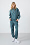 Forest Green Hooded Kangaroo Pocket Comfortable Fit Elastic Cuff Women's Tracksuit Set - 95288
