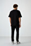 Black Cotton Thick Soft Textured Oversize Fit Embroidered Men's Tracksuit Set - 85252 - 8