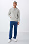 Stone Cotton Thick Fleece Soft Textured Comfort Fit Embroidered Men's Sweatshirt - 88419 - 3