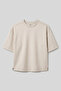 Beige O-Neck Standard Fit Short Sleeve Women's T-Shirt - 97316