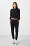 Black Hooded Zippered Standard Fit Women's Tracksuit Set - 95328 - 4