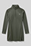 Khaki Half Zipper Mock Neck Standard Fit Women's Athlete Tunic - 97309 - 2