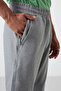 Gray Melange Cotton Soft Textured Standard Fit Embroidered Men's Sweatpants - 82133 - 2