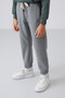 Gray Melange Cotton Thick Fleece Lined Standard Fit Printed Boys' Tracksuit Bottom - 11225 - 2