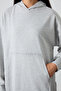 Gray Melange Balloon Sleeve Letter Embroidered Women's Comfortable Fit Tunic Sweatshirt - 97163 - 3