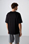 Black Cotton Thick Soft Textured Oversize Fit Printed Men's T-Shirt - 88326 - 5