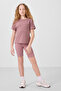 Dusty Rose Cotton O-Neck Standard Fit Basic Girls' T-Shirt - 75182 - 3