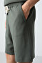 Khaki Cotton Thick Soft Textured Oversized Fit Basic Men's Shorts Set - 85257 - 6