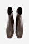 Women's Heeled Boots&Bootie Blunt Toe Wooden Pattern Heel Zippered Daily Classic Boots Noyes Brown - 5