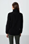 Relaxed Fit Mock Neck 2-Pack Black-Dark Beige Women's Fleece Sweatshirt - 97173 - 5