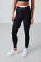 Black Stretchy Standard Fit Performance Women's Leggings Suit - 95333 - 2