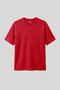 Red Waffle Interlock Surface Textured Oversize Fit Basic Men's T-Shirt - 88380