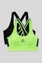 Slim Fit U-Neck 2-Pack Black-Neon Yellow Women's Sports Bustier - 97121