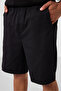 Black Standard Fit Woven Lightweight Stretchy Chino Men's Shorts - 81293 - 4