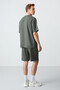 Khaki Cotton Thick Soft Textured Oversized Fit Basic Men's Shorts Set - 85257 - 8