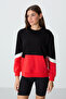 Black Compact Cotton Thick Smooth Textured O-Neck Standard Fit Women's Sweatshirt - 97289