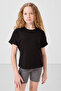 Black Cotton O-Neck Standard Fit Basic Girls' T-Shirt - 75182 - 3