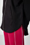 Black Soft Textured Hooded Standard Fit Women's Tunic Sweatshirt - 97302 - 3
