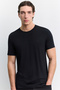 Men's Black Crew Neck Soft Touch Basic Regular Fit T-Shirt A62Y1037 - 5