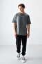 Khaki 100% Cotton Thick Soft Textured Oversize Fit Printed Men's T-Shirt - 88356 - 4