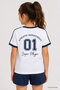 White Printed Girl's T-Shirt with Shoulder Piping Detail - 75181 - 2