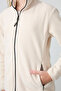Beige thick soft textured standard fit embroidered fleece girl's sweatshirt - 75154 - 3