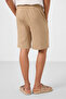 Dark Beige Standard Fit Woven Lightweight Stretchy Chino Men's Shorts - 81289 - 7