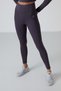 Anthracite High Waist Long Sleeve Slim Fit Crop Top Women's Leggings Set - 95286 - 4