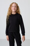 Black Cotton Fleece Inside, Soft Textured, Comfortable Fit, Embroidered Girls' Tracksuit Set - 75145 - 3