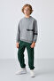 Gray Melange Cotton Thick Fleece Lined Standard Fit Printed Boys' Sweatshirt - 11238 - 3