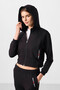 Black Hooded Zippered Standard Fit Women's Tracksuit Set - 95328 - 2