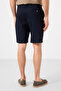 Navy Blue Standard Fit Woven Lightweight Flexible Chino Men's Shorts - 81291 - 7