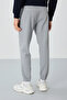 Gray Melange Surface Textured Standard Fit Men's Tracksuit Bottom - 82156 - 5