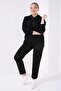 Relaxed Fit 2-Pack Black-Gray Melange Plus Size Women's Sweatpants - 94040 - 3