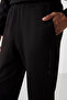 Black - Black Cotton Thick Soft Textured Comfort Fit Printed Men's Tracksuit Set - 85253 - 8