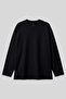 Black O-Neck Comfortable Fit Oversized Plus Size Long Sleeve Men's T-Shirt - 88107 - 2