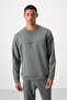 Khaki - Khaki Cotton Thick Soft Textured Comfort Fit Printed Men's Tracksuit Set - 85253 - 3