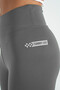Dark Gray Logo Print Detailed High Waist Diving Fabric Slim Fit Women's Leggings - 94627 - 6