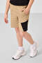 Black-Dark Beige Cotton Oversize Fit Woven Lightweight Stretchy Chino Boy Shorts Suit - 11275 - 3
