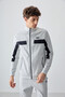 Gray Surface Textured Standard Fit Embroidered Men's Tracksuit Set - 85248 - 2