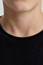 Black O Neck Standard Fit Basic Long Sleeve Unisex Kids T-Shirt - 11329 - 4