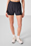 Anthracite Hidden Pocket Zippered Standard Fit Women's Leggings Shorts - 91015 - 2