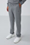 Gray Melange Compact Cotton Thick Smooth Textured O Neck Comfort Fit Men's Tracksuit Set -85263 - 3