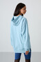 Light Blue Balloon Sleeve Embroidered Women's Comfortable Fit Tunic Sweatshirt - 97163 - 6