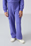 Lilac Cotton Fleece Inside, Soft Textured, Standard Fit, Embroidered Girls' Tracksuit Set - 75159 - 3