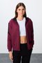 Erguvan-Black Cotton Thick Hooded Oversize Fit Women's Tracksuit Set - 95343 - 3