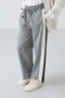 Gray Melange Slit Detailed Wide Leg Girls' Sweatpants with Pockets - 75141 - 4