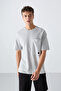 Stone Cotton Thick Surface Textured Oversize Fit Basic Men's T-Shirt - 88341 - 4